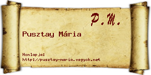 Pusztay Mária névjegykártya