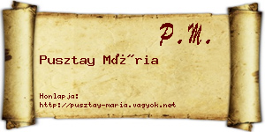 Pusztay Mária névjegykártya